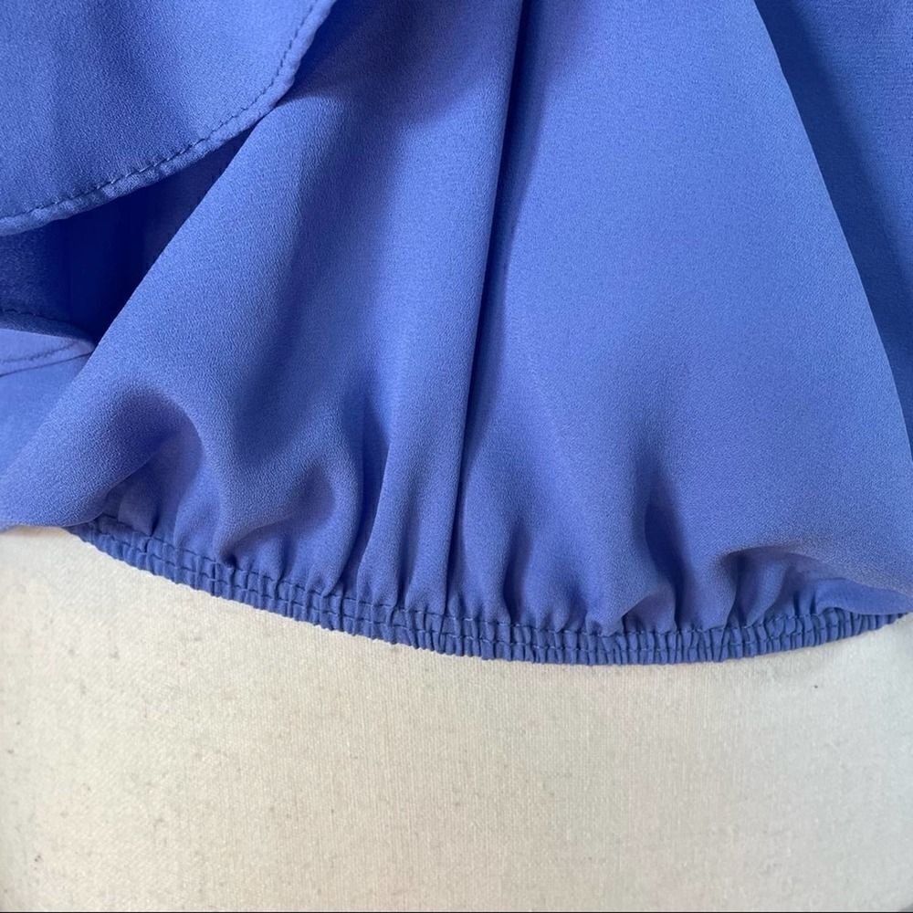 Solemio Los Angeles Georgette Blue Sleeveless Blouse Small - Picture 7 of 10